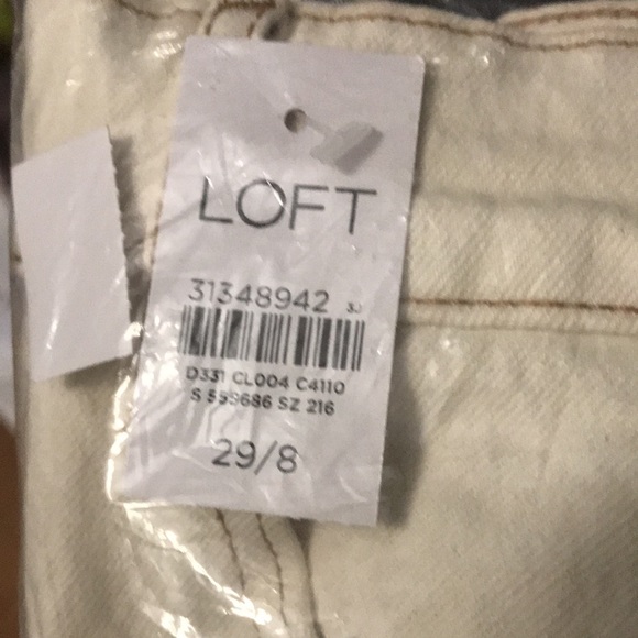 NWT LOFT The Frayed High Waist Boyfriend Short In White - Picture 7 of 7